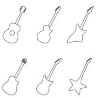 Gitarre Symbol Vektor Satz. akustisch Illustration Zeichen Sammlung. Audio- Symbol.