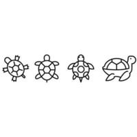 Schildkröte Symbol Vektor Satz. Tier Illustration Zeichen Sammlung. Wasser- Symbol.