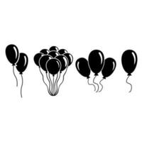 Luftballons Symbol Vektor Satz. Geburtstag Illustration Zeichen Sammlung. Feier Symbol. Veranstaltung Logo.