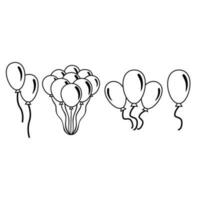 Luftballons Symbol Vektor Satz. Geburtstag Illustration Zeichen Sammlung. Feier Symbol. Veranstaltung Logo.