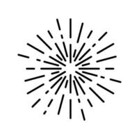 Jahrgang Sunburst Symbol Vektor. Explosion Hand gezeichnet Illustration unterzeichnen. Elemente Feuerwerk. schwarz Strahlen. vektor