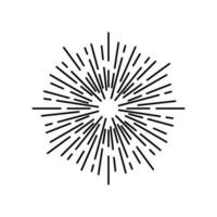 Jahrgang Sunburst Symbol Vektor. Explosion Hand gezeichnet Illustration unterzeichnen. Elemente Feuerwerk. schwarz Strahlen. vektor