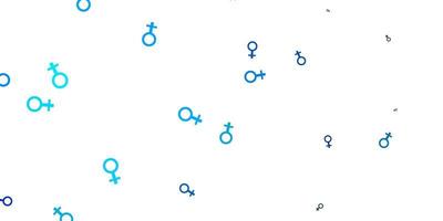 hellblauer Vektorhintergrund mit Frauenmachtsymbolen vektor