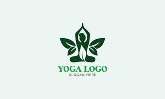 Mensch Yoga Logo Vorlage Design mit Lotus Blume Symbol Vektor Vorlage.