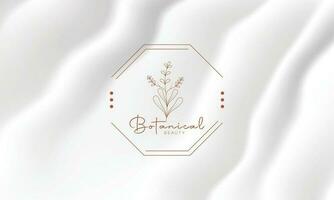 botanisches florales element handgezeichnetes logo mit wilden blumen und blättern. logo für spa- und schönheitssalon, boutique, bioladen, hochzeit, blumendesigner, innenausstattung, fotografie, kosmetik. vektor