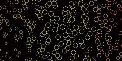 dunkelroter gelber Vektorhintergrund mit abstrakter Illustration der Kreise mit bunten Flecken im Naturartmuster für Broschüren-Broschüren vektor