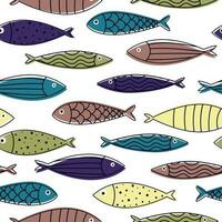 klotter fiskar mönster vektor