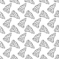 nahtlos Pizza Muster. gezeichnet Pizza Hintergrund. Gekritzel Vektor Pizza Illustration