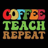 tillbaka till skola mönster, kaffe lära upprepa vektor