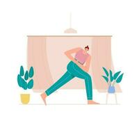 Frau Yoga posiert eben Illustration vektor