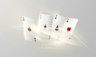 Spielkarte. Gewinnen von Pokerhand-Casino-Chips mit realistischen Spielmarken, Geld für Roulette oder Poker, vektor