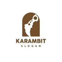 kerambit Logo, Indonesien Kampf Waffe Vektor, Ninja Kampf Werkzeug einfach Design, Vorlage Illustration Symbol Symbol vektor