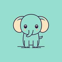 diese süß kawaii Elefant Illustration ist perfekt zum irgendein Projekt Das Bedürfnisse ein bezaubernd berühren. vektor