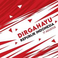 indonesisch Unabhängigkeit Tag Gruß Sozial Medien Post Vektor Vorlage mit rot und Weiß Hintergrund