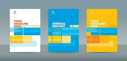 abstrakt slumpmässig transparent rektangel med vit, cyan och orange bakgrund. a4 storlek bok omslag mall för årlig Rapportera, tidskrift, häfte, förslag, portfölj, broschyr, affisch vektor