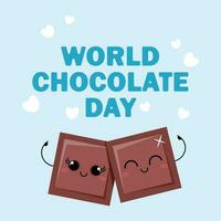 zwei süß kawaii Pralinen zum Welt Schokolade Tag vektor