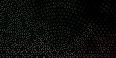 Dunkelgrün-gelbe Vektortextur mit Scheibenillustration mit leuchtenden bunten abstrakten Kugelmustern für Broschüren vektor