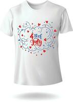Lycklig oberoende dag USA 4:e av juli vektor typografi t-shirt design eps 10