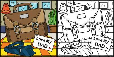 Väter Tag Liebe meine Papa Färbung Seite Illustration vektor