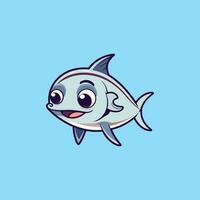fisk tonfisk söt maskot logotyp vektor