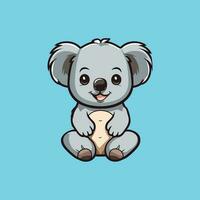 koala maskot tecknad serie karaktär isolera på blå bakgrund vektor