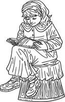 Chanukka Kind lesen das Tora isoliert Erwachsene vektor