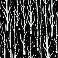 Muster mit zwei Streifen auf ein schwarz Hintergrund, im das Stil von ausdrucksvoll Linien, Polka Punkt Wahnsinn, monochromatisch Tinte wäscht, verdrehte Geäst, gestreift, gerundet, kontrastieren vektor