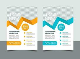 orange och blå företag flygblad mall vektor