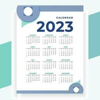 2023 papper modern kalender layout i tryckbar stil vektor