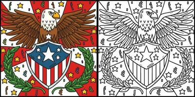 4 .. von Juli amerikanisch Flagge Adler Abzeichen Illustration vektor