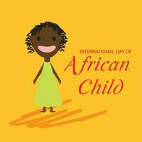vektor illustration av en bakgrund för internationell dag av afrikansk barn.