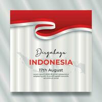 indonesien oberoende dag social media posta mall vektor
