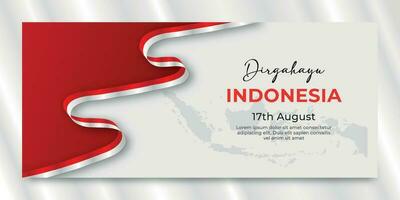 indonesiska självständighetsdagen banner mall vektor