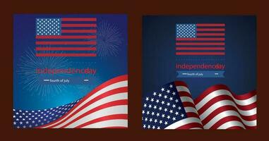posta social media oberoende dag i förenad stater av Amerika 4:e juli vektor