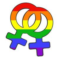 HBTQ symbol i de färger av de regnbåge flagga. tecknad serie vektor