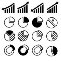 einstellen von Kuchen Diagramm und Graph Symbole vektor