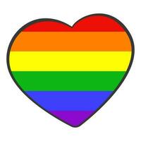 hjärta i färger av de HBTQ regnbåge flagga vektor