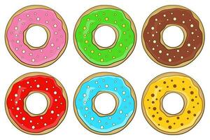 Reihe von bunten Donuts vektor