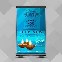 Abstrakt stilfull Glad Diwali rullar upp banners designmall vektor