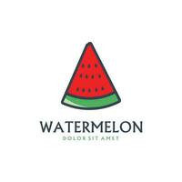 färsk vattenmelon frukt vektor logotyp mall