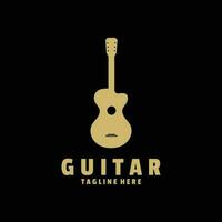 gitarr musikalisk instrument logotyp mall med enkel form. vektor