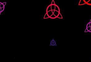 dunkelrosa gelber Vektorhintergrund mit okkulten Symbolen vektor