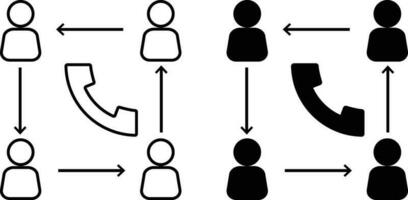 Konferenz Anruf Symbol Blatt, einfach modisch eben Stil Linie und solide isoliert Vektor Illustration auf Weiß Hintergrund. zum Apps, Logo, Webseiten, Symbol , ui, ux, Grafik und Netz Design. eps 10.