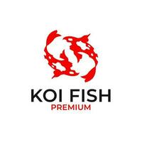 koi fisk logotyp design vektor begrepp illustration aning