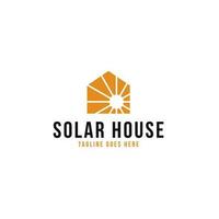 kreativ Solar- Panel mit Haus Logo Design Konzept Vektor Illustration Symbol Symbol
