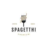 Jahrgang Hipster retro Spaghetti Pasta Nudel Logo Design Vektor Illustration Symbol Symbol