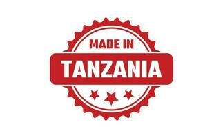 gemacht im Tansania Gummi Briefmarke vektor