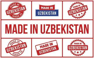 gemacht im Usbekistan Gummi Briefmarke einstellen vektor