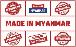 gemacht im Myanmar Gummi Briefmarke einstellen vektor