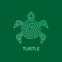 sköldpadda och labyrint logotyp begrepp. linje, enkel, unik och modern stil. använda sig av för logotyp, ikon, symbol och tecken vektor